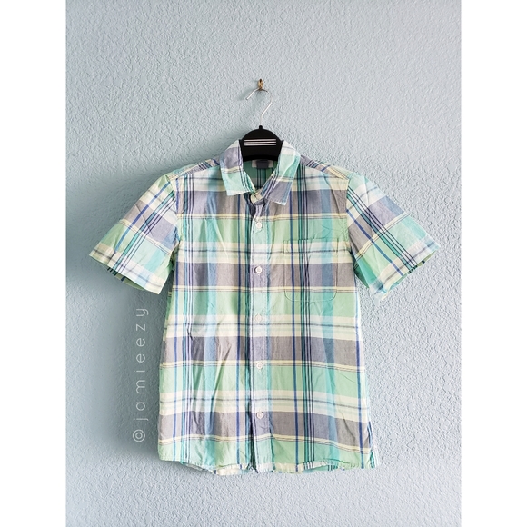 Old Navy (Kids) | Plaid Short Sleeve Button Down - Picture 1 of 7